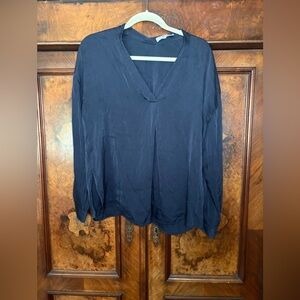 GUC Vince- Navy Blue Silk V-Neck Top. Size 4